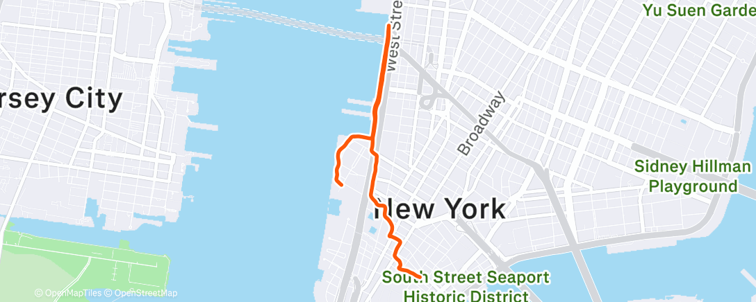 Map of the activity, Afternoon Run