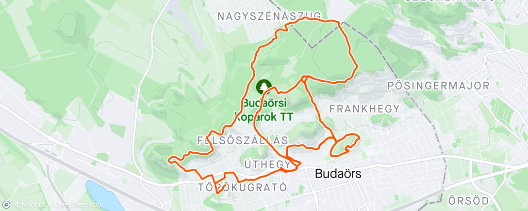 Map of the activity, Budaörsi Kopárok 20+10