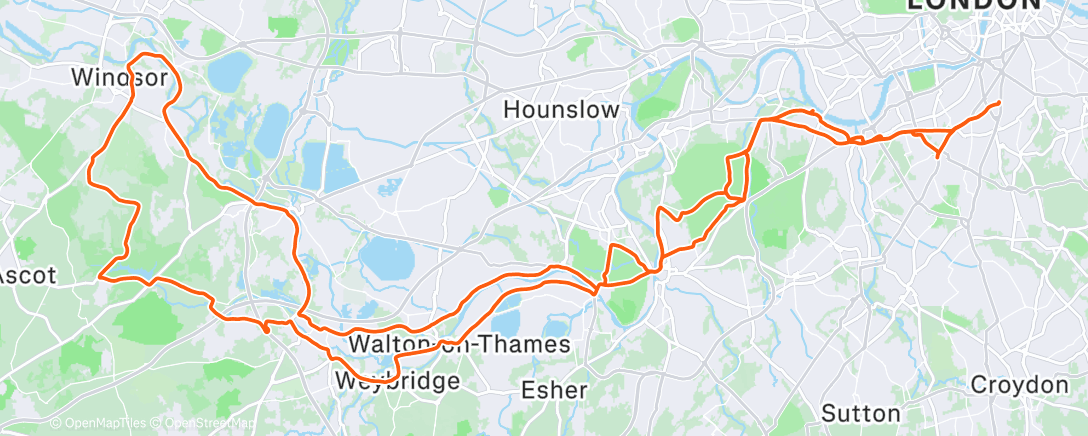 Карта физической активности (90 mins of my best deliveroo rider impression.)