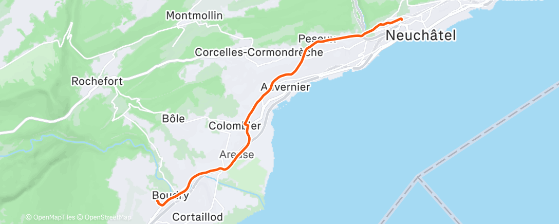 Map of the activity, Sortie vélo le midi