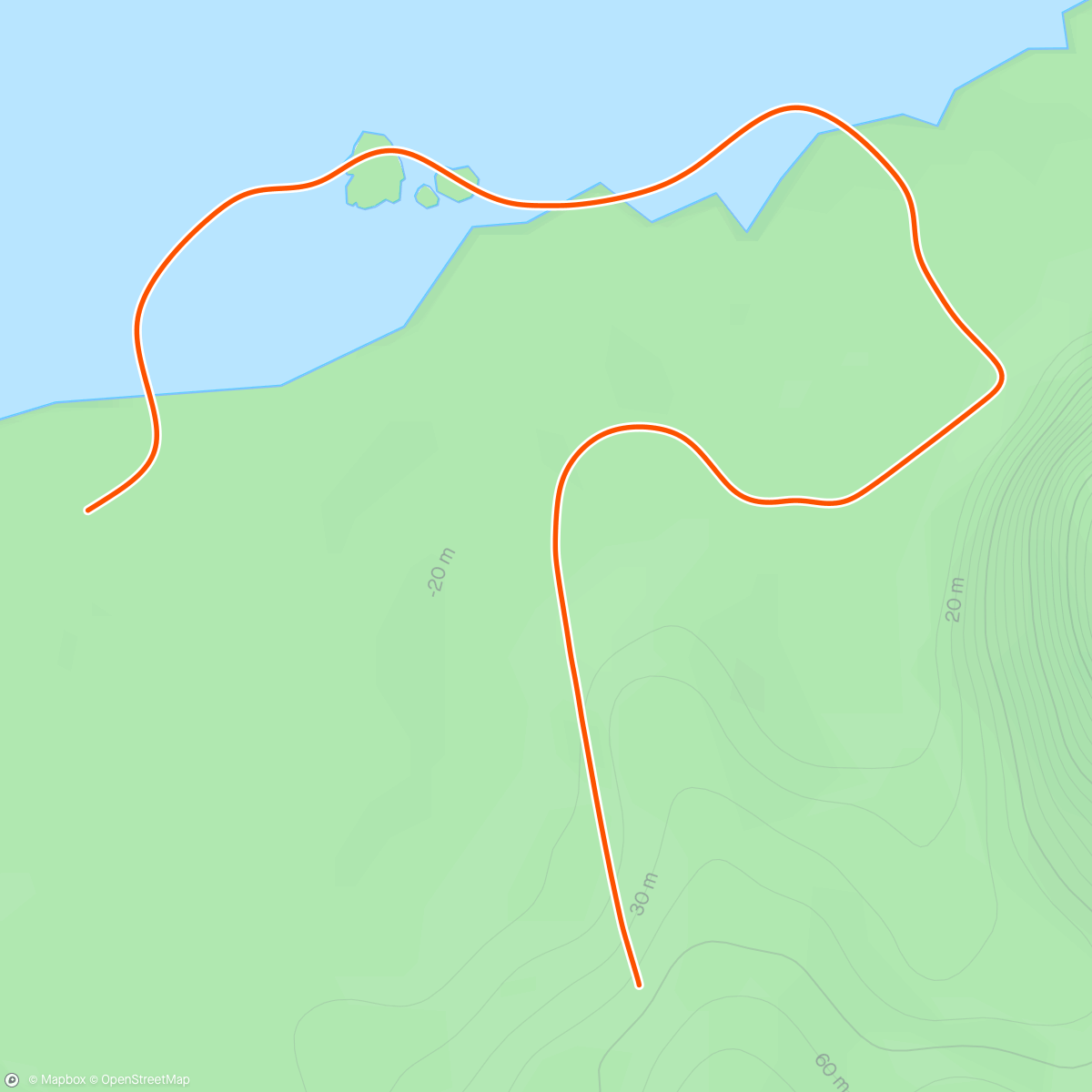 Map of the activity, Zwift - Pacer Group Run: 5K Loop in Watopia with Billy