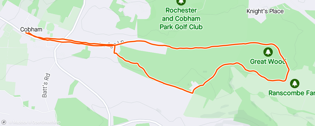 Map of the activity, Dry club trail run