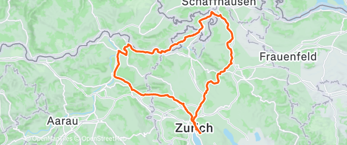 Route map of Laufen-Uhwiesen Loop