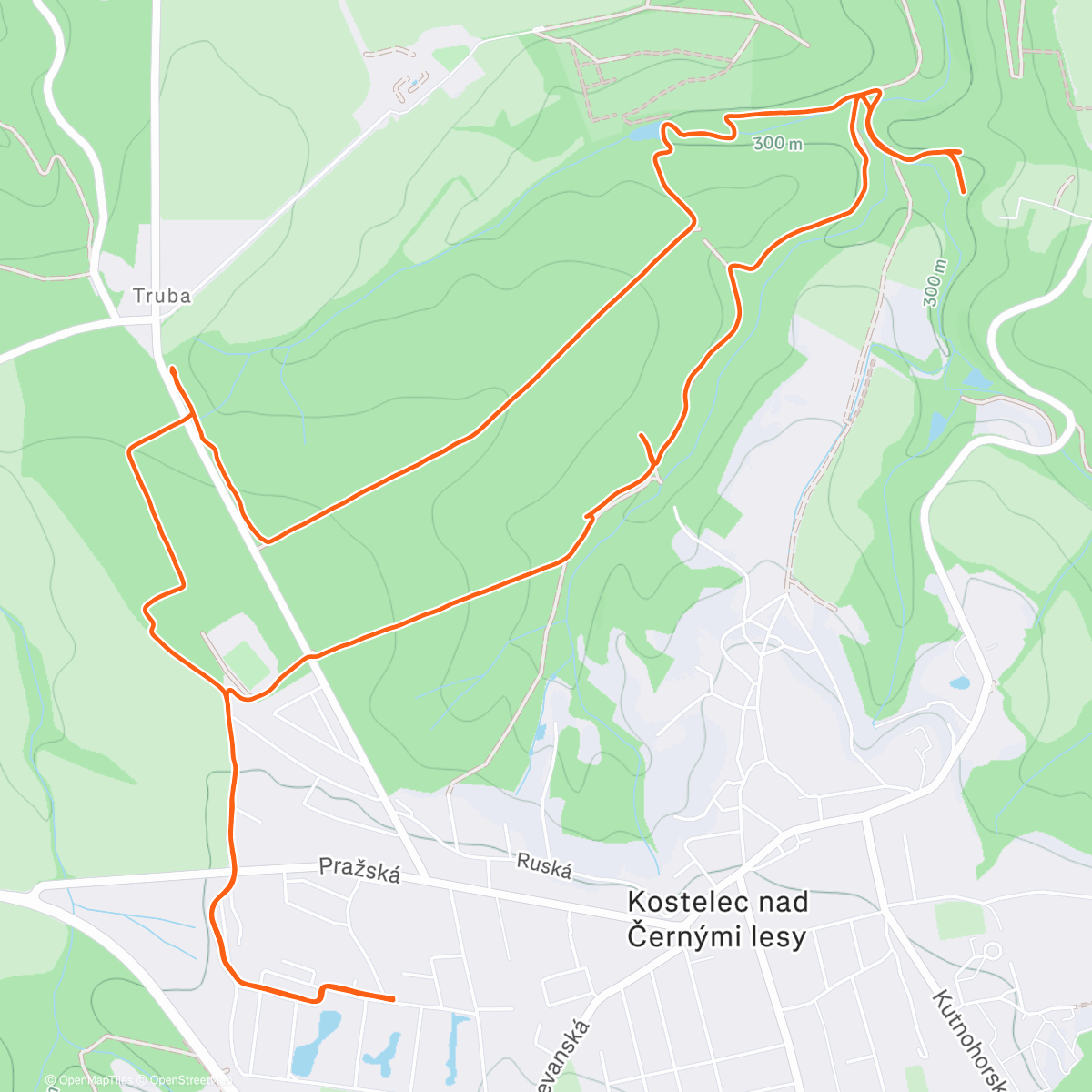 Map of the activity, Afternoon Trail Run