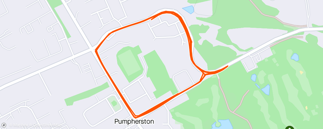 Map of the activity, 3 x 1 mile (5:00 recovery)