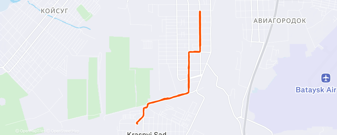 Map of the activity, Утренний забег