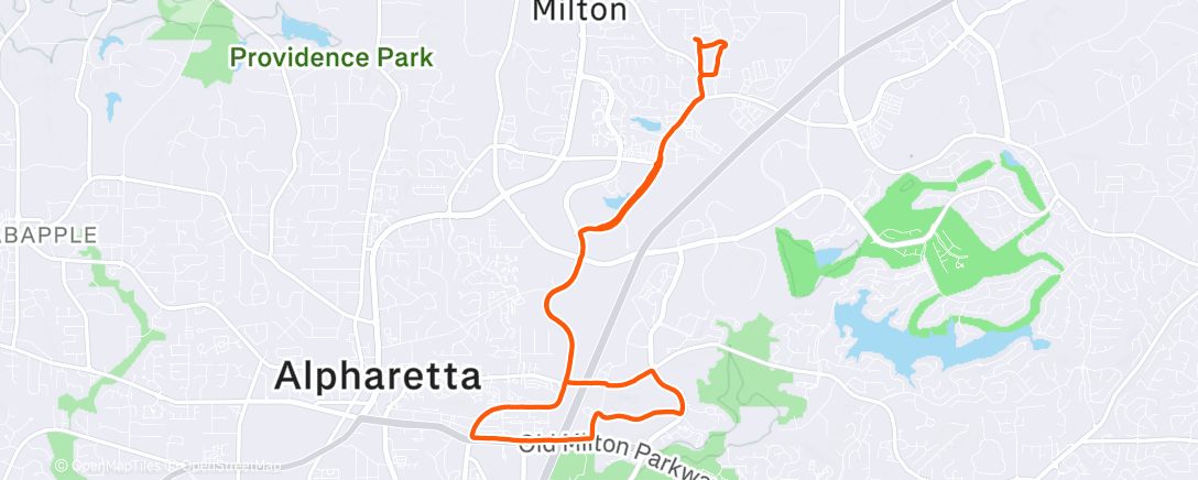 Map of the activity, Afternoon Run