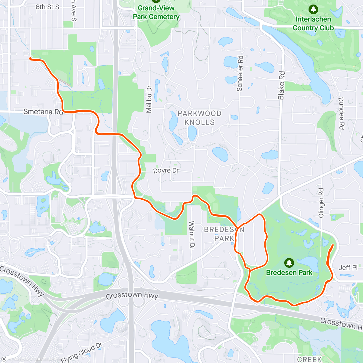 Map of the activity, Ride with K’