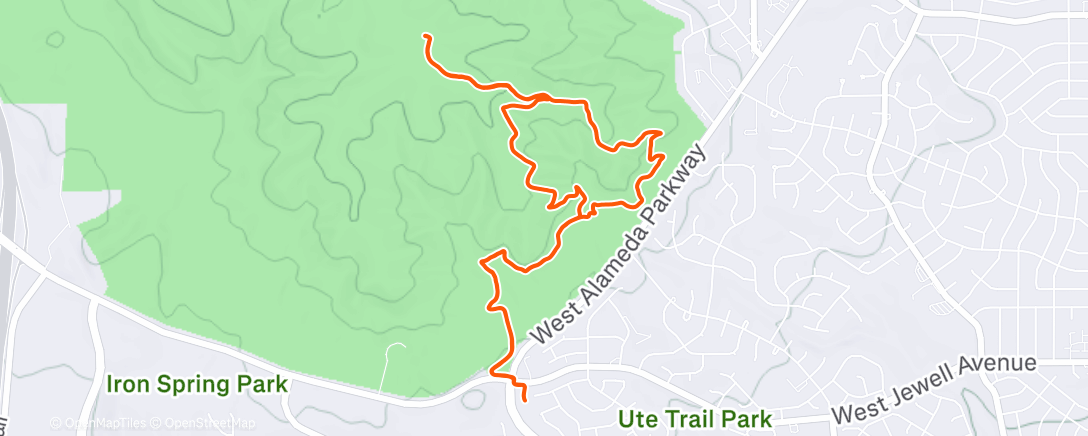 Map of the activity, Morning Trail Run