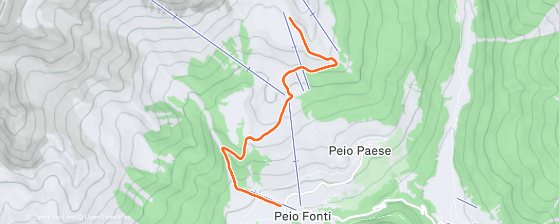 Map of the activity, Sessione di sci fuoripista pomeridiana