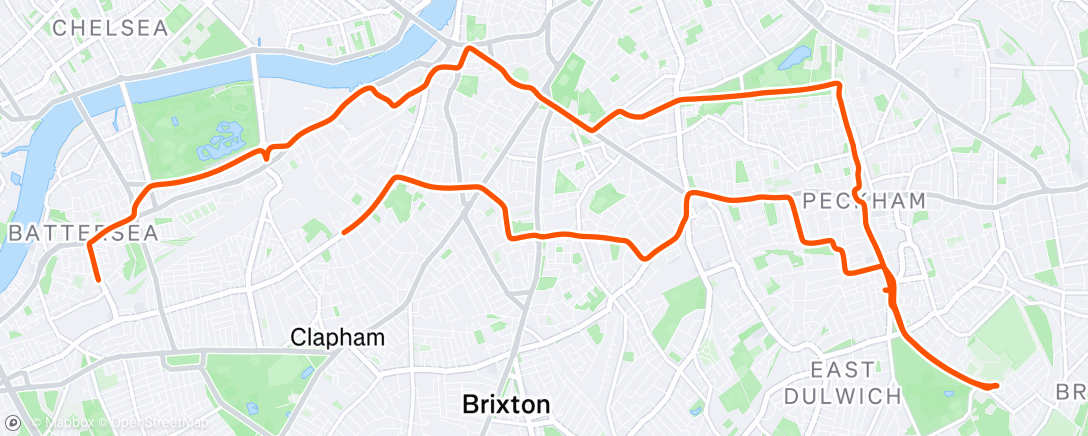 Map of the activity, South London Loop