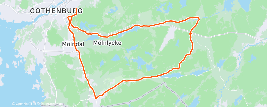 Map of the activity, Cycling
