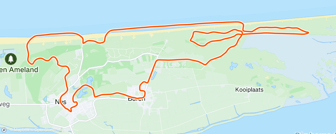 Map of the activity, Adventurerun Ameland