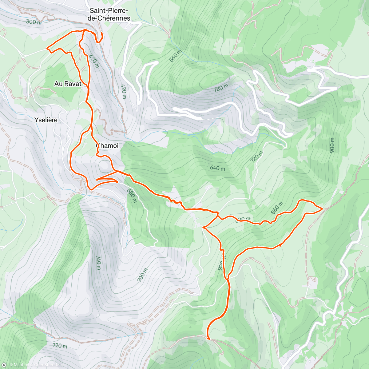 Map of the activity, Rando Trail de St Pierre de Chérennes à Serre Cocu