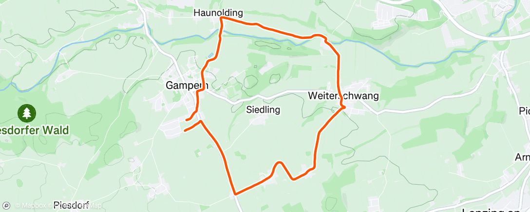 Map of the activity, Afternoon Run