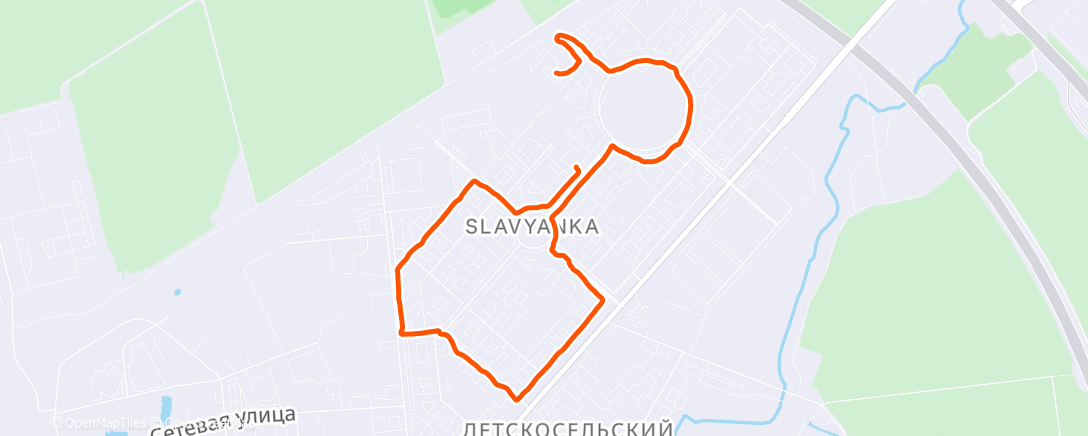 Map of the activity, Утренний забег