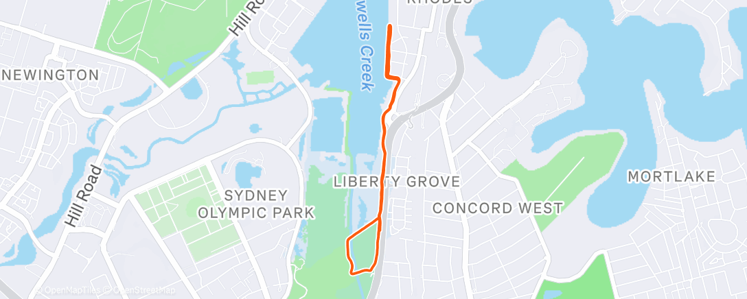 Map of the activity, Morning Run