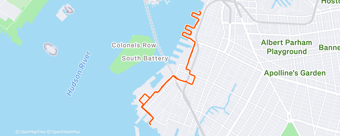 Map of the activity, Evening Run
