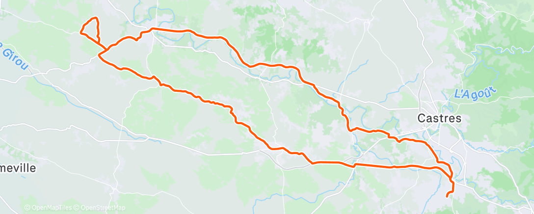 Map of the activity, Sortie vélo le matin