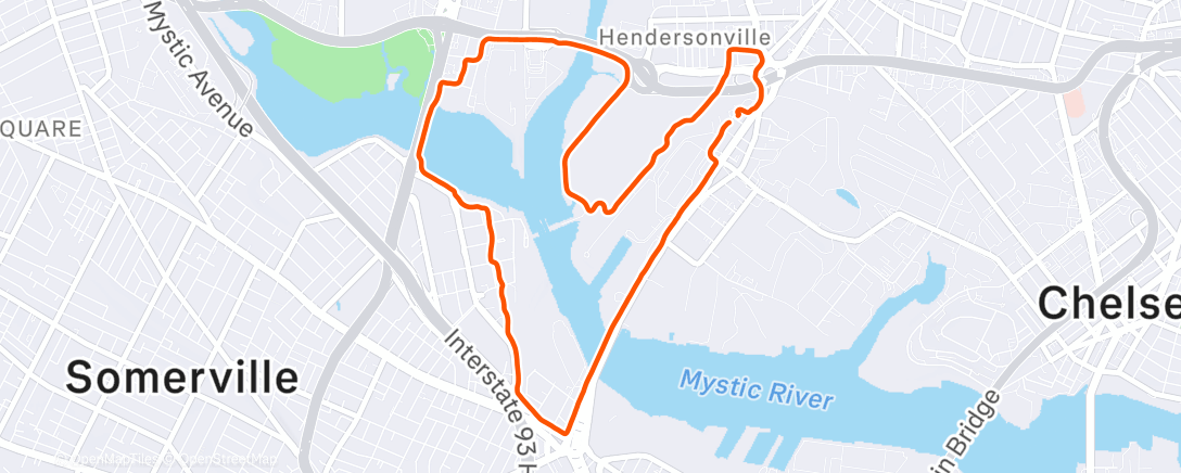 Map of the activity, Evening Run