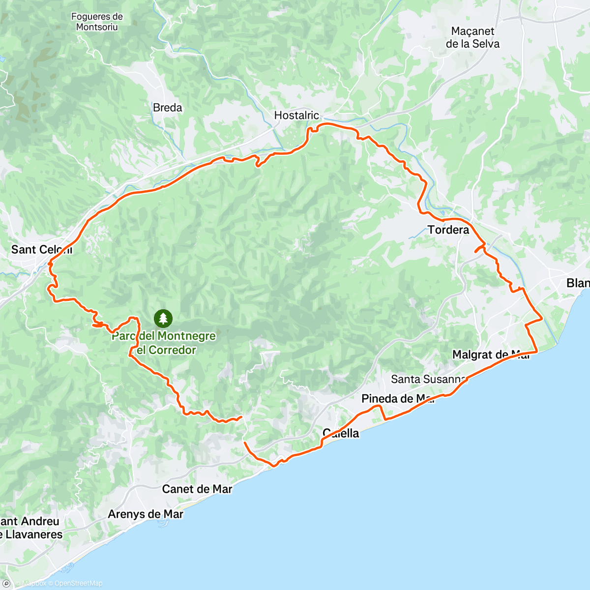 Map of the activity, Bicicleta matutina