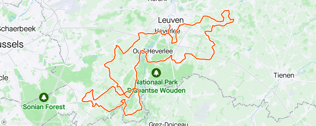 Map of the activity, Brabantse Pijl cyclo