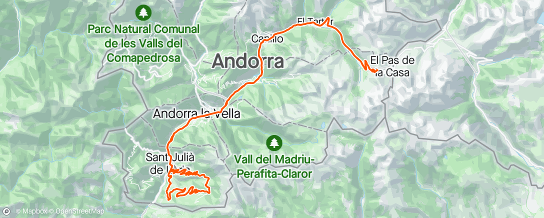 Map of the activity, Andorra - Dag 15