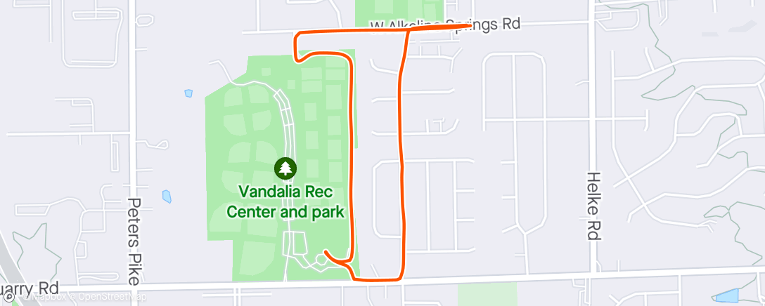 Map of the activity, Ride to Rec Ctr for Lifting