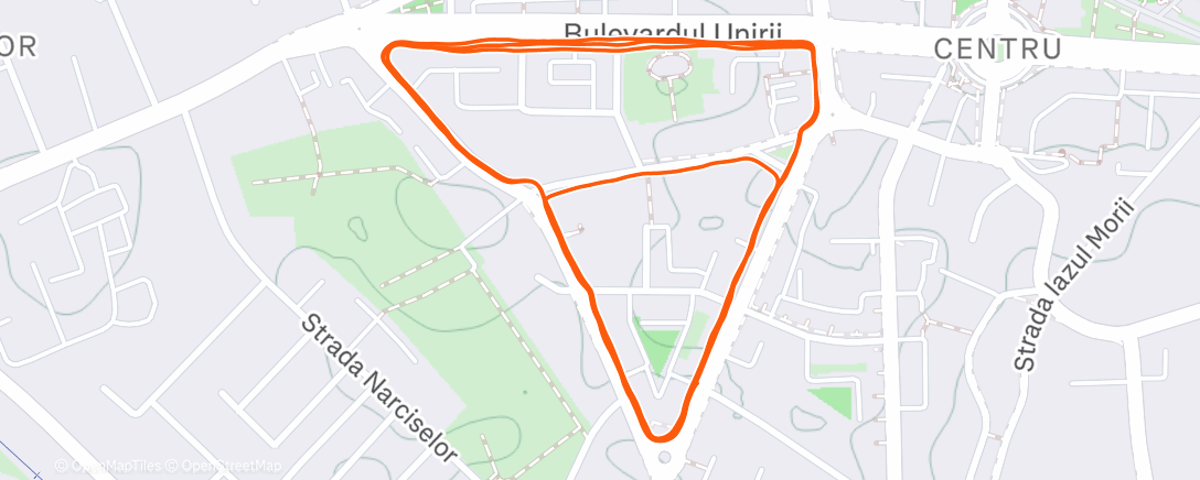 Map of the activity, Afternoon Run