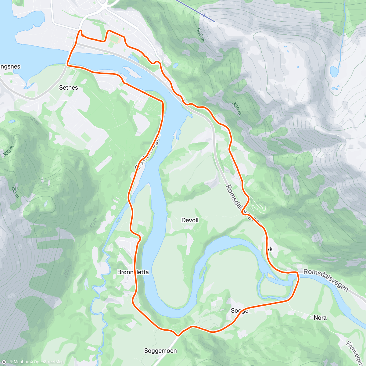 Map of the activity, Morning Trail Run