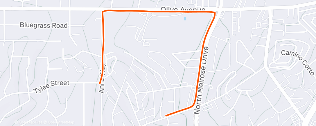 Карта физической активности (Nike Run Club: Tuesday Morning Run)