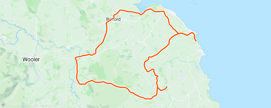 Map of the activity, Up and down in Northumberland with Peter