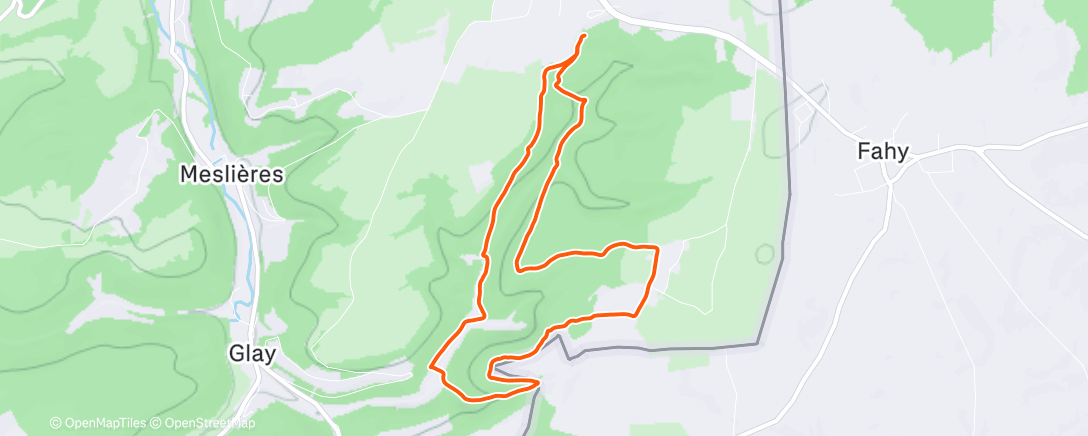 Map of the activity, Trail dans l'après-midi