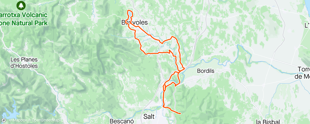 Map of the activity, Girona Day 4 - back to Lake Banyoles (and back)