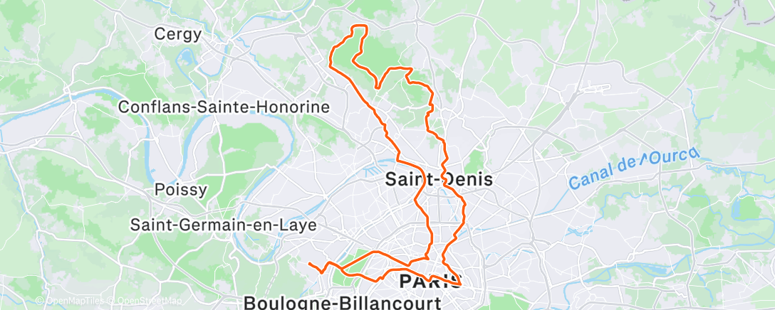 Map of the activity, BFR de Noël X Café Du Cycliste