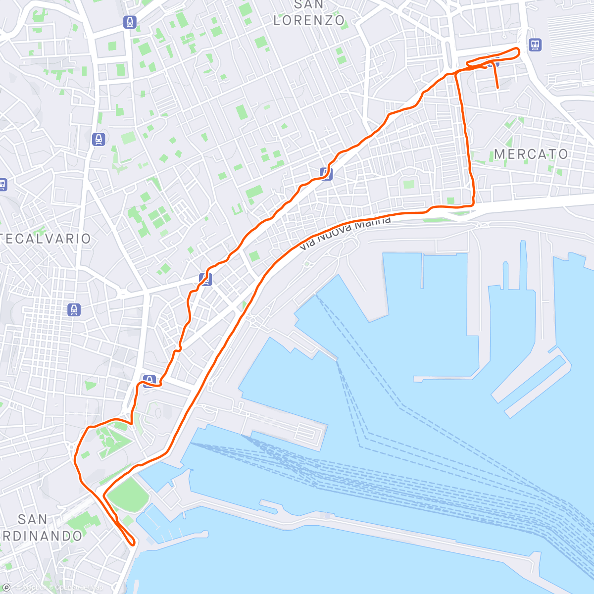Map of the activity, Running Naples