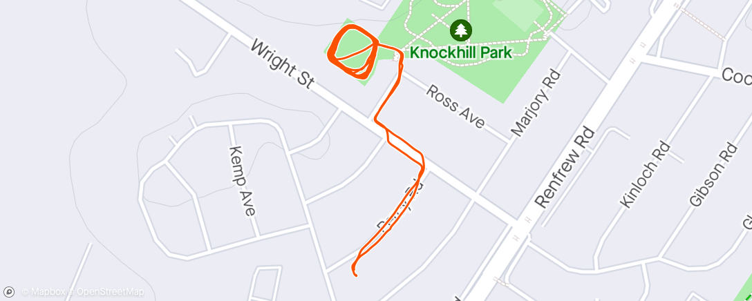 Map of the activity, Renfrew / Renfrew, Knockhill Park