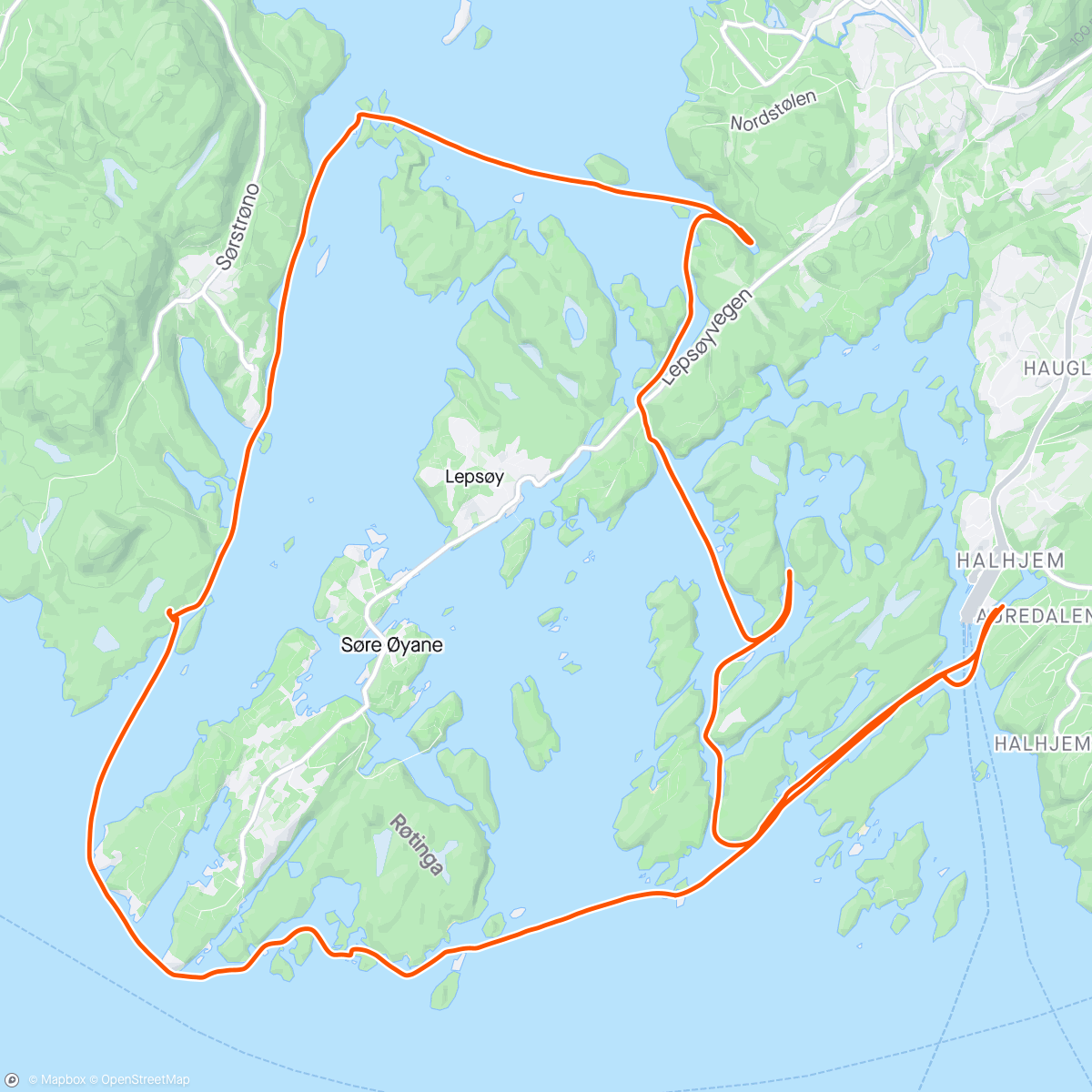 Map of the activity, Morning Row