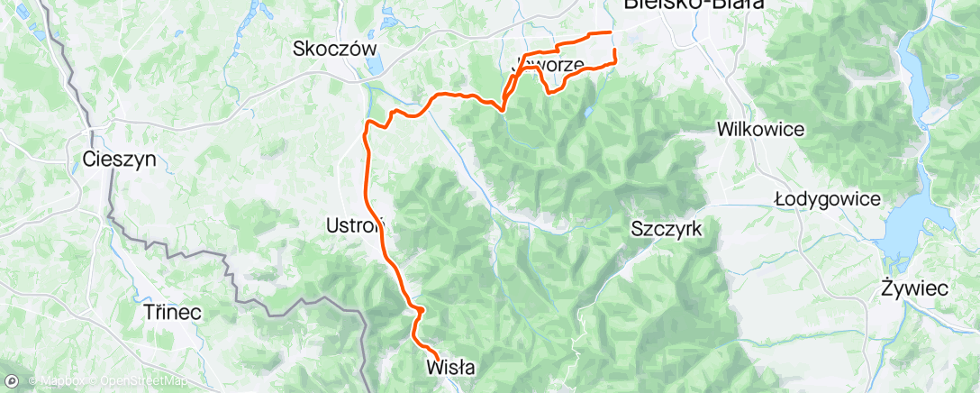 Map of the activity, Wisła