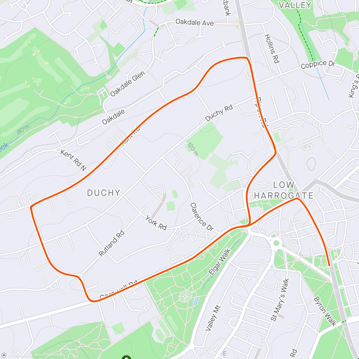 Map of the activity, Zwift - Duchy Estate in Yorkshire