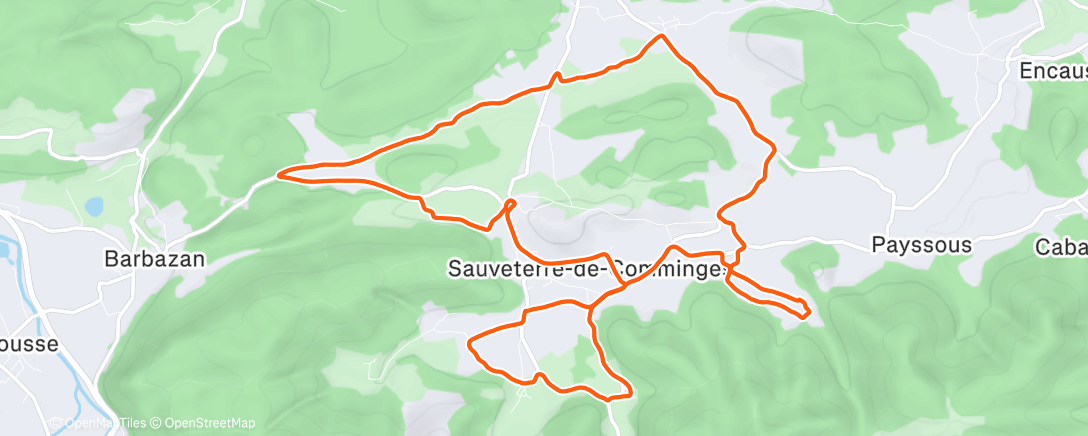 Map of the activity, Gravel dans l'après-midi