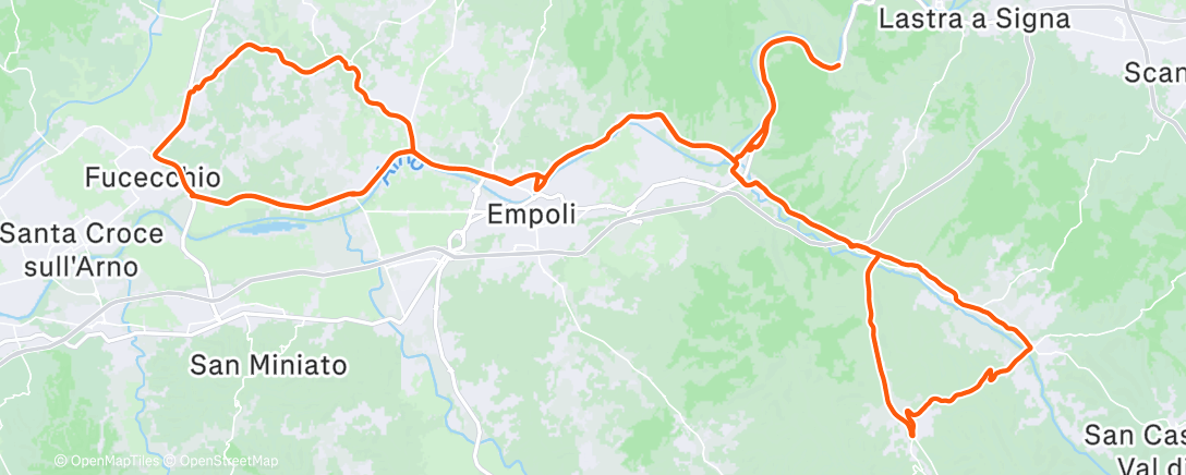 Map of the activity, Pedalata mattutina
