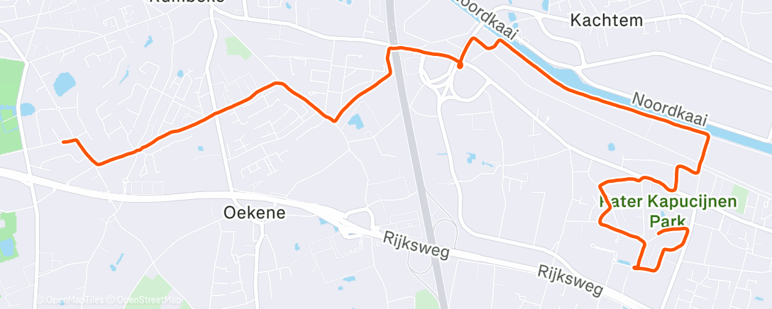 Map of the activity, Afternoon Run