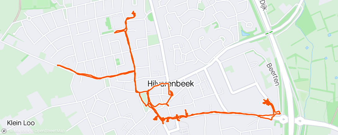 Map of the activity, ff door Hilvarenbeek.