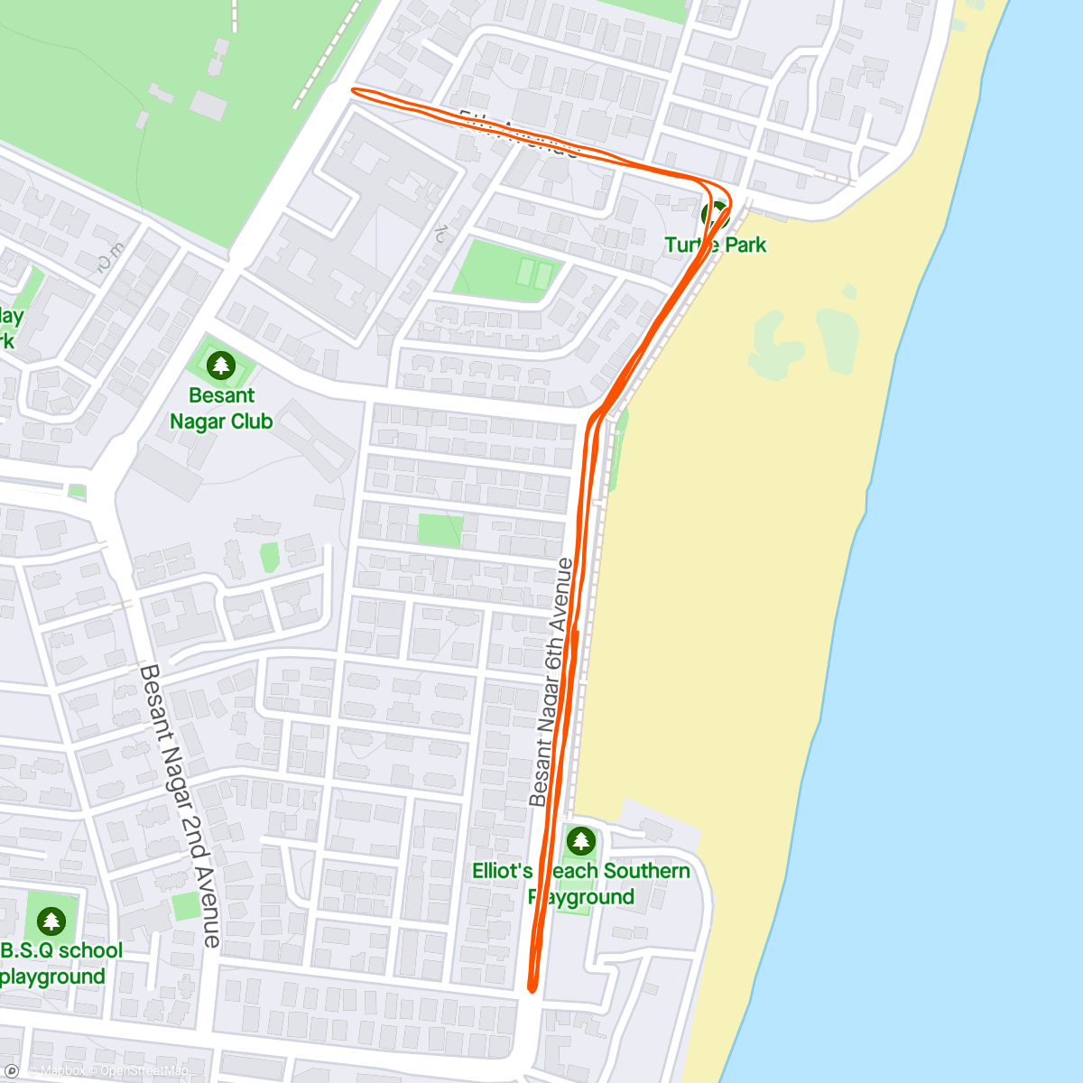 Map of the activity, Interval Run