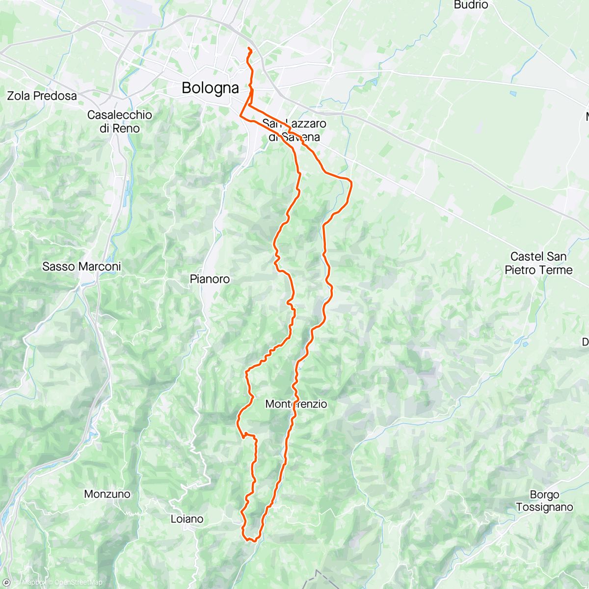Карта физической активности (Proud to ride Bologna)