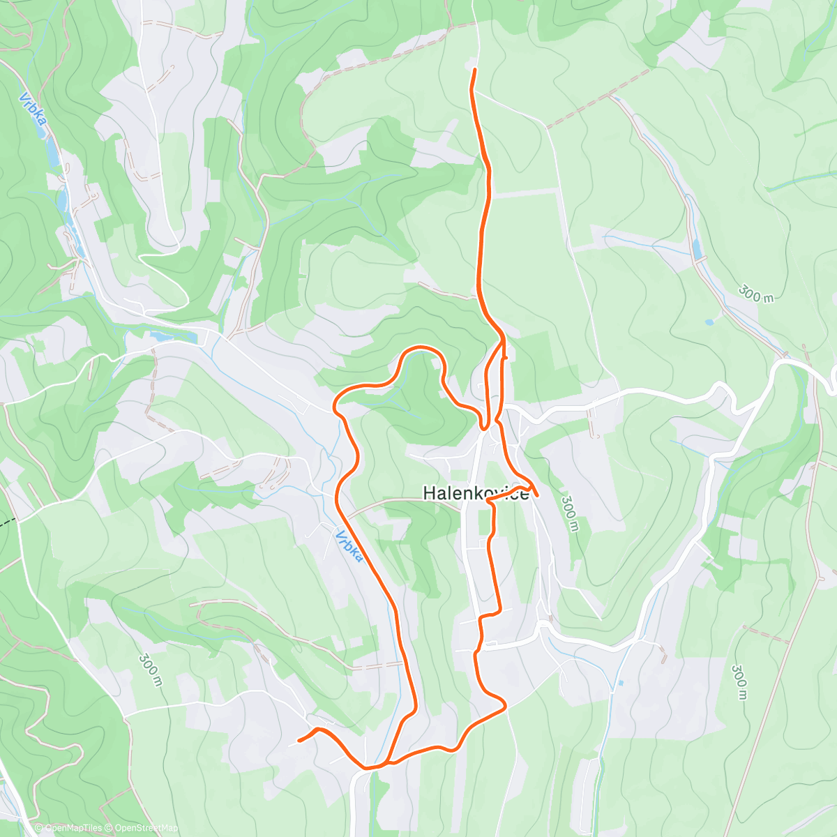 Map of the activity, Předžranicový Vajnachtn run