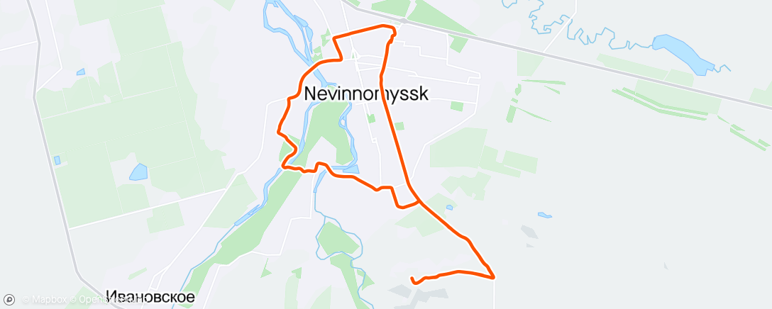 Map of the activity, Гравийный велозаезд (вечер)
