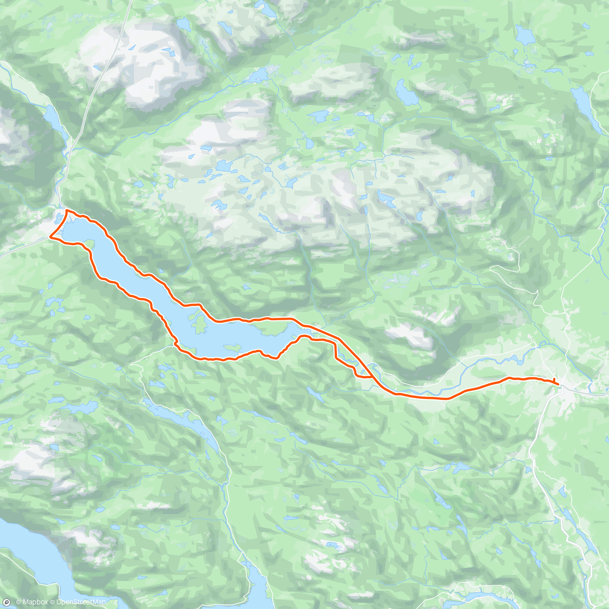 Map of the activity, Seljordvatn med Skarphedin