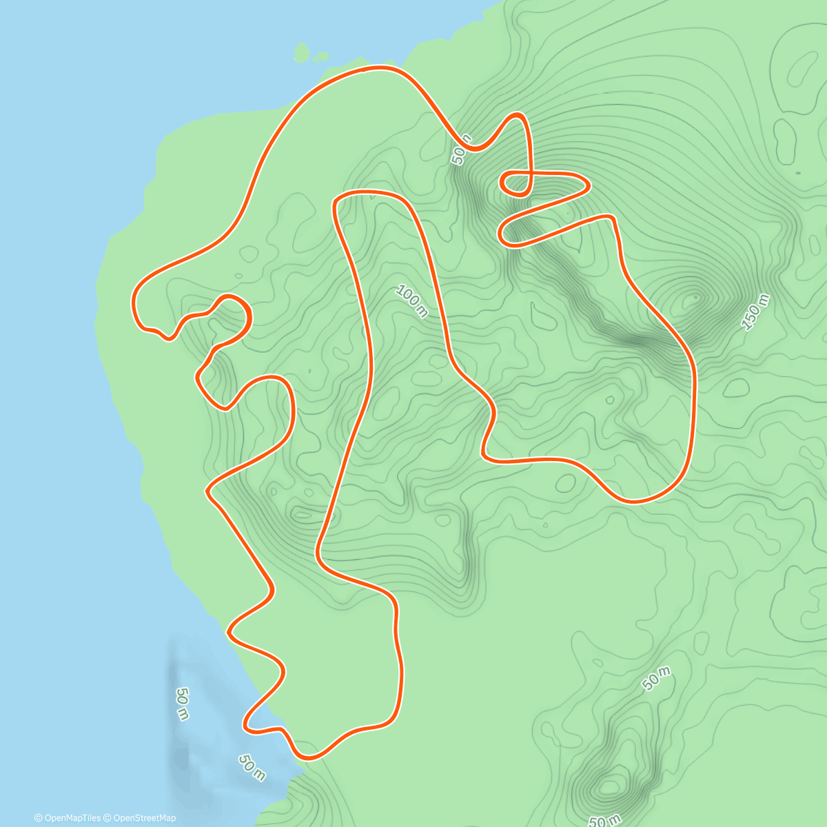 Karte der Aktivität „Zwift - Time Trial on Hilly Route in Watopia”